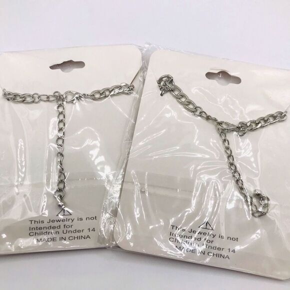 Set of 2 Shoe Heel Boot chain ankle bracelet - Picture 3 of 4